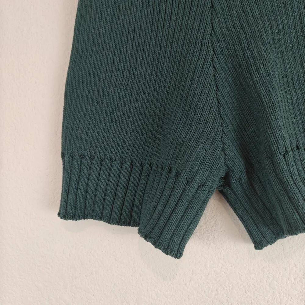 Free People Beach Trez Mock Neck Sweater Short Knit Set Oversized Green Size XS